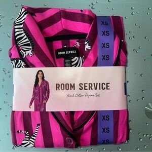 Pink Shawl Collar Pajama Set